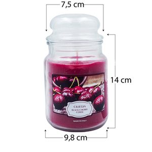 Set di 3 grandi barattoli di vetro-candele profumate alla ciliegia 510g nero ciliegia rosso arancio rosa lavanda fragranza per la casa - Product Image 2