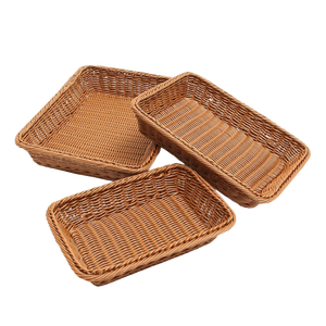 Panier à fruits en rotin naturel fait à la main, plateau tissé pour le stockage des aliments, cuisine, salon, décoration de la maison - Product Image 1