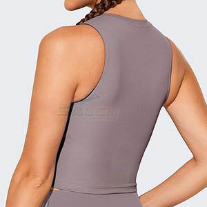 High Stretch Seamless Crop <b>Top</b> For Women Gym Running And Everyday Comfort Wear Women Seamless <b>Sleeveless</b> Crop <b>Top</b> - Product Image 4
