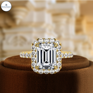 แหวนหมั้นเพชรเพาะเลี้ยง 1 กะรัต, แหวนทองคำแท้ 14k ประดับเพชรเต็มวง, แหวนแต่งงานแบบวงแหวนเพชรเต็มวงพร้อมวงแหวนซ่อน - Product Image 1