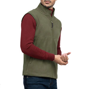 Street Wear 100% Cotton Gilets Cremallera frontal Utility Fleece Winter Chaleco Hombres con diseño personalizado y logotipo bordado para exteriores - Product Image 3