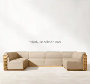 Sofá de teca Premium, muebles de exterior, conjunto de sofá de jardín, novedad de 2023