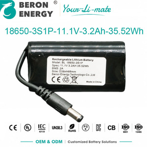 Batterie Ricaricabili agli Ioni di Litio OEM ODM 11.1V <span class=keywords><strong>3</strong></span>.2Ah 18650, Pacco da 2A per Telecamere di Sicurezza Solari e Sensori - Product Image 1