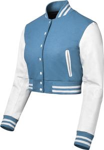 Chaqueta universitaria recortada Vintage de alta calidad para mujer, lona transpirable de algodón a prueba de viento para otoño, ropa informal tejida personalizada - Product Image 2