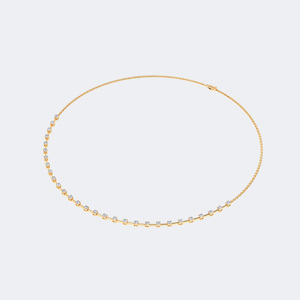 Collar con Diamantes Redondos de 1.90CTW, Oro de 14k, Diamantes Cultivados en Laboratorio, Color D, VVS, Engaste de Puntas, Cadena Minimalista, Joyería para Mujer - Product Image 6