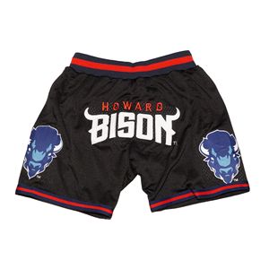 Personalizado Howard University Bison Logo Shorts Premium Nylon Spandex Mid HBCU Ropa Transpirable Casual Gimnasio Cordón Parches - Product Image 1