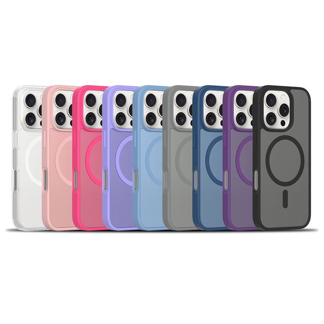 2025 TYF Pure Color Matte Frosted Armor Case 2-in-1 Hard PC TPU Hybrid Shockproof Magnetic Ring Holder Wireless Charging