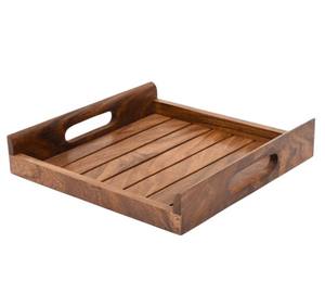 Plato de madera para servir de uso multiusos, bandeja hecha a mano para el desayuno, café, té, aperitivos, comida, mesa para servir, mostrador, bandeja para servir - Product Image 2