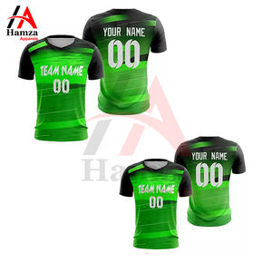 เสื้อฟุตบอลเยาวชนระบายอากาศได้ดีผ้าโพลีเอสเตอร์100% 180 GSM คอวีแขนครึ่งแขนกำหนดชื่อทีม/หมายเลข Hamza - Product Image 5