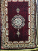 Tapis turc Adiva de style oriental, tissé à la machine, en polyester à motifs géométriques, à poils longs, résistant aux taches, de la série Nostalgia