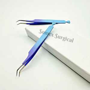 แหนบปลายแหลมคุณภาพสูงสำหรับต่อขนตา ทำจากสแตนเลส พร้อมกล่องเก็บหลายชิ้น - Product Image 4