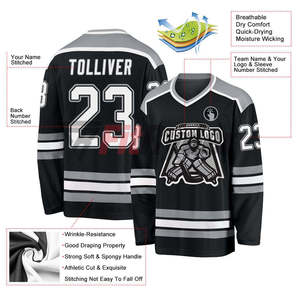 Maillot de hockey sur glace personnalisable de qualité supérieure, matière polyester à séchage rapide, respirant, service OEM, prix de gros - Product Image 2