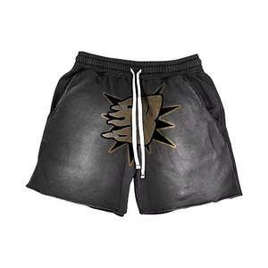 Summer Boxy Fit T-Shirt Customize Screen Print Acid Washed 100% Cotton Printed Short Set 2 Piece Street Wear Vintage Style Sets - Product Image 6