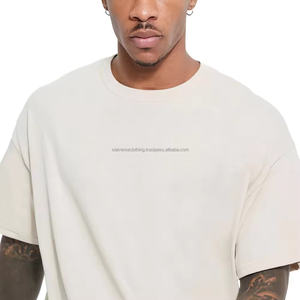 T-shirt pour homme en coton lourd personnalisé imprimé à l'écran 250 GSM Streetwear de haute qualité Coupe ample Séchage rapide Conception OEM Dernier style - Product Image 2