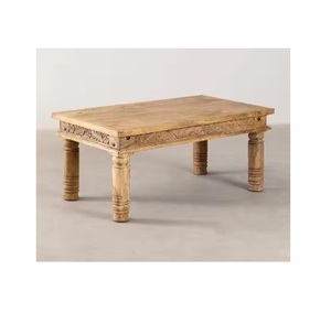 Table à manger ronde en bois massif artisanal, art moderne, style antique, côtier, DESIGN ÉLÉGAN, meubles durables pour la maison et le bureau - Product Image 1