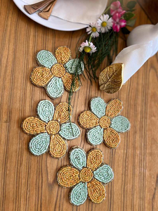 Posavasos con cuentas hechos a mano, posavasos de regalo religioso de Iglesia clásica, respaldo de poliéster (4x4 pulgadas) forma personalizada - Product Image 6