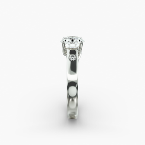 Bague solitaire en argent 925 de luxe avec diamant moissanite rond, bijoux fins intemporels, cadeau de fiançailles pour femmes - Product Image 3