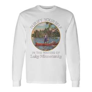 Camiseta Vintage de Manga Larga de Lake Minnetonka Purifica tu Alma en las Aguas - Artículo Promocional - Product Image 1