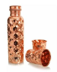 Venta al por mayor última botella de agua de cobre puro hecho a mano respetuoso con el medio ambiente Drinkware logotipo personalizado embalaje estilo clásico para regalos - Product Image 2