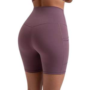 Women's Custom High Waist Yoga Shorts Scrunch Butt Lift Premium Gym Fitness Workout Shorts Solid <b>Pattern</b> Seamless Yoga <b>Leggings</b> - Product Image 6