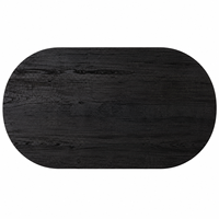 Table basse cannelée en bois de manguier massif Cavello |   Meubles de salon modernes de luxe Japandi fabriqués en Inde