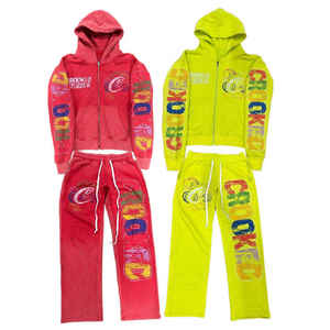 Conjunto de sudaderas con cremallera y joggers personalizados, chándales con parche bordado para hombre, fabricante de ropa, conjunto de Sudadera con capucha y pantalones - Product Image 4