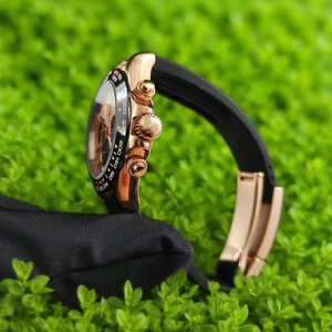 Montre de luxe sport automatique mécanique chronographe multifonction en acier inoxydable gris résistant à l'eau avec 3 petits cadrans - Product Image 3