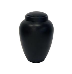 Urne funéraire en métal moderne élégante souvenir en fer enduit de poudre noire pour adultes cendres commémoratives fournitures funéraires - Product Image 1