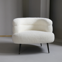 Fauteuil d'Appoint Moderne en Velours pour Salon, Mobilier de Détente Confortable pour Usage à Domicile ou en Hôtellerie et Restauration