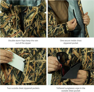 Veste de chasse d'hiver coupe-vent solide sur mesure, imperméable, respirante, softshell, séchage rapide, légère, poignets ajustables - Product Image 5