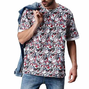 เสื้อยืดโอเวอร์ไซส์ผู้ชายผ้าฝ้ายระบายอากาศได้ดีสีสำหรับกลางแจ้ง - Product Image 4