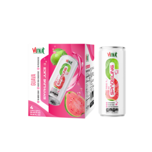 Listo para enviar 250ml Agua con gas Guayaba Fabricación de jugo de fruta Bebida Sin azúcar Bajo en grasa Muestra gratis Etiqueta privada OEM - Product Image 1