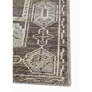 Alfombra de Lana Anudada a Mano, Color Gris Tomillo y Negro, con Patrón Geométrico y Abstracto, para el Hogar, Rectangular, para Pasillo o Sala de Estar - PKWL-1012 - Product Image 4