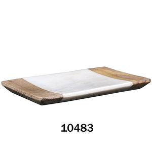 Plateau de service de table décoratif en marbre avec plateau de fruits à motif de fleurs pour station de mariage et club Plateau décoratif - Product Image 5