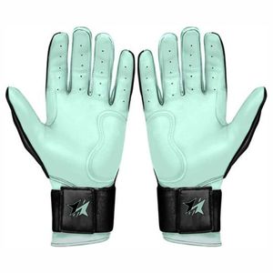 Gants de frappe de baseball professionnels en cuir avec fermeture à sangle logo personnalisé de la main du doigt complet - Product Image 2