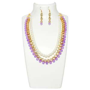 Ensemble de collier réversible Vivant 2800307 perles Meenakari Kundan Charms bijoux de mode - Product Image 1