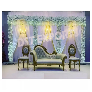 Diseñador estilo Pavo Real boda pareja sofá real tallado a mano boda Pavo Real sofá Srilankan boda recepción escenario sofá - Product Image 4