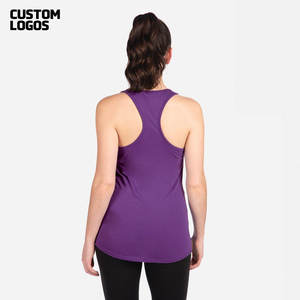 Débardeur en toile écologique respirant à col racerback pour femmes, couleur violette, doux, fin, en coton, ajusté, sans manches - Product Image 2