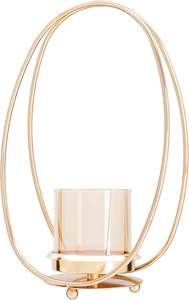 Bougeoir en métal doré avec support - Product Image 2