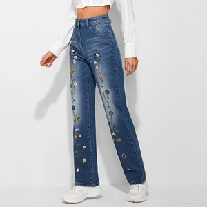 Pantalones Vaqueros de Mezclilla Súper Elásticos de Última Moda Urbana para Mujer, Vaqueros Bordados Casuales para Mujer - Product Image 5