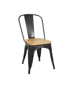 Chaise de salle à manger industrielle moderne capitonnée en fer et bois de manguier pour la maison, le bureau, le restaurant, le café, l'entrepôt - Durable et écologique - Product Image 1