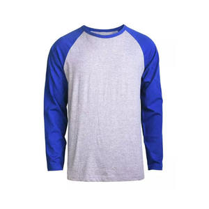 Men's Summer Cotton T-Shirts Breathable <b>Raglan</b> Sleeve Jersey with Contrast Color Long Sleeve Street Wear for Sun Protection - Product Image 5