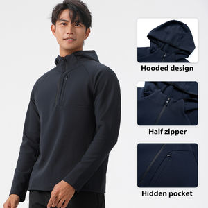 Sudadera con Media Cremallera para Hombre, Talla XXL, de Secado Rápido, Ligera, de Poliéster, Ropa Deportiva, Chaqueta Impermeable de Manga Larga, Estilo Urbano - Product Image 4
