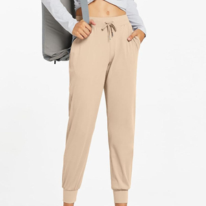 Pantalons de jogging en toile unie pour femmes, nouvelle collection 2025, avec devant plat, coupe coupe-vent, taille élastique - Style unique tendance - Product Image 2