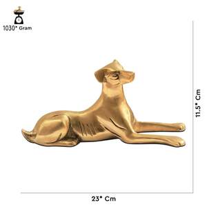 รูปปั้นสุนัขทองเหลืองทำมือ ของตกแต่งบ้านเหนือกาลเวลา เหมาะสำหรับวางบนชั้นวาง โต๊ะทำงาน หรือตกแต่งภายในแบบดั้งเดิม - Product Image 2
