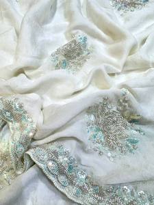 Boutique indienne dernière exclusivité pure soie séquence travail Sari pour femmes vêtements de mariée Saree fête de mariage porter ethnique à la mode Sari - Product Image 4