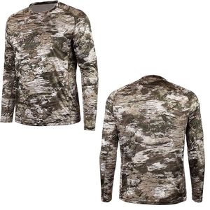 Camiseta de Manga Larga para Hombre, Camuflaje, Corte Ajustado, Secado Rápido, Cuello Redondo, Tejido de Poliéster, Ropa Deportiva para Exteriores - Product Image 2