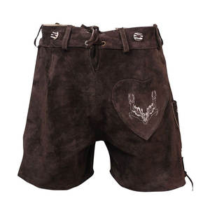 Precio al por mayor 2025 Mujeres Casual Patrón sólido Bavarian Trachten Lederhosen Shorts Mini Suede Mini Lederhosen Shorts Pakistán - Product Image 4