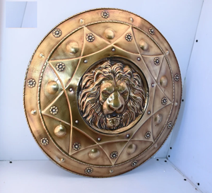 Visage de lion médiéval Chevalier rond en acier massif Bouclier de visage de lion personnalisé médiéval - Product Image 3