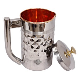 เหยือกเหล็กดีไซน์ทันสมัย ตกแต่งด้วยทองแดงรูปทรงเพชร เหมาะสำหรับเป็นของขวัญ - Product Image 5